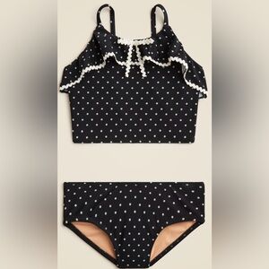 NWT! J. CREW Girls' rickrack two-piece swimsuit